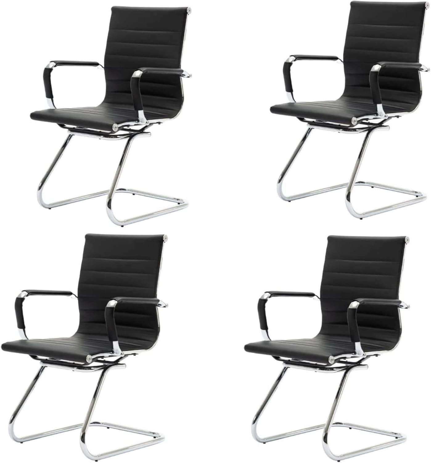 HNY 4-Pack PU Leather Office Guest Chairs