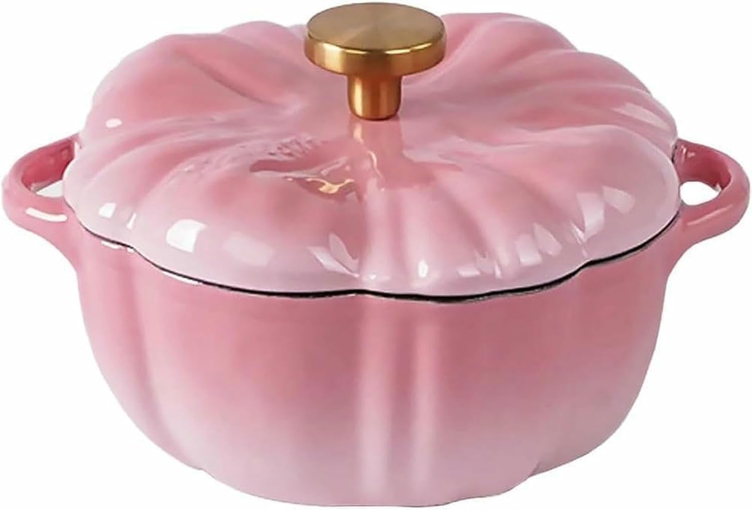 Enameled Cast Iron Dutch Oven with Lid Non-Stick Stew Pot,Pumpkin Shaped Dutch Oven Pot, Crock Pots Stockpot for Soup Porridge Stew Gift