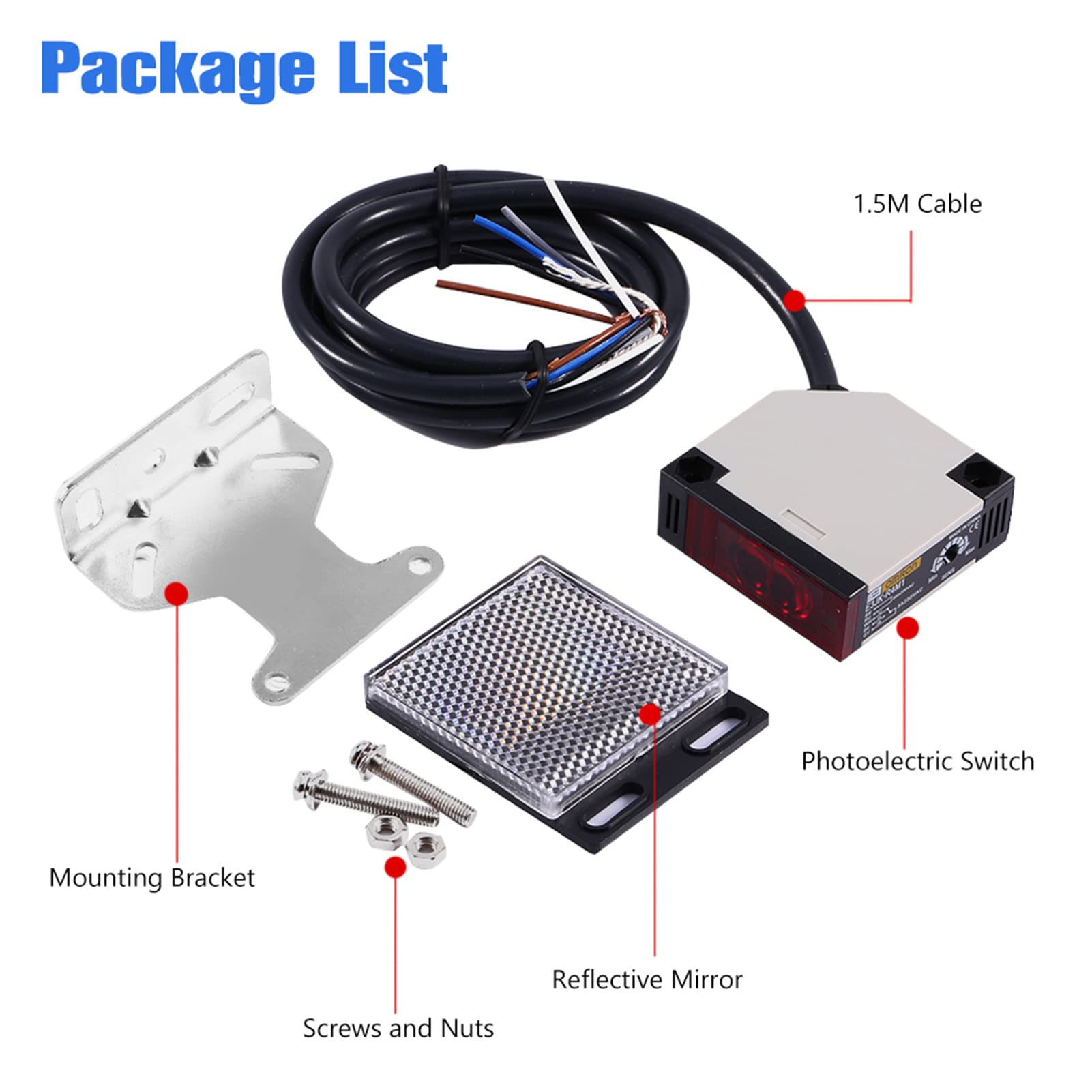 E3JK-R4M1 90-250V 3A fotoelektryczny odbicie lustrzane fotokomórka brama czujniki fotoelektryczne przełącznik fotoelektryczny+przełącznik fotoelektryczny