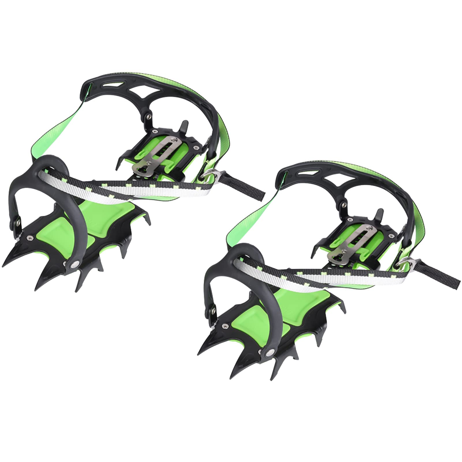 HERCHR Crampons De Traction sur Glace, 1 Paire De Crampons à 14 Dents pour Chaussures à Pointes Antidérapantes en Acier Inoxydable pour la Randonnée, l'escalade, L'alpinisme