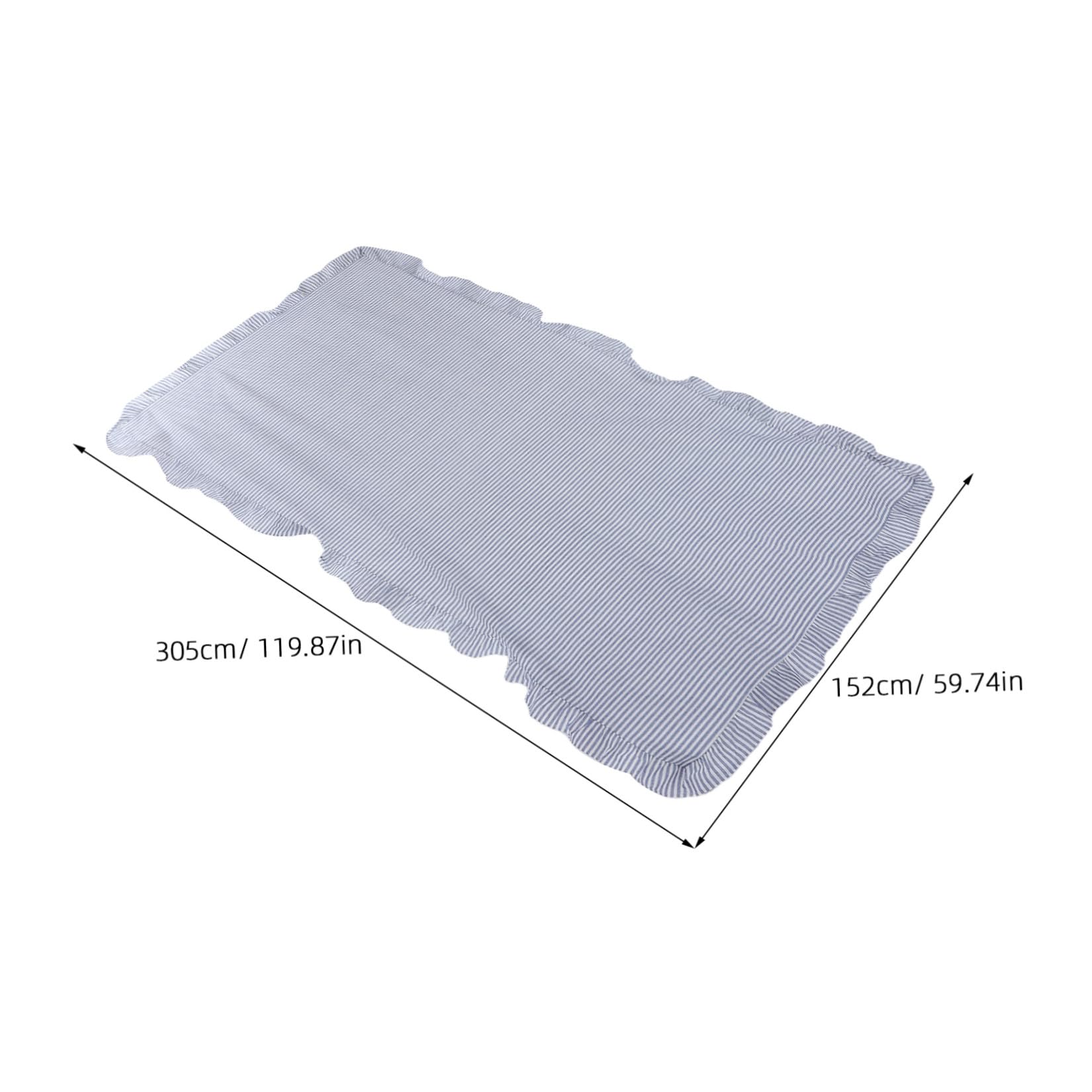 Mantel Lavable y Resistente al Desvanecimiento 60x120 Pulgadas Estilo Granja de Algodón Volantes Azul y Blanco para Mesa Rectangular Adecuado para Comedor y Fiestas