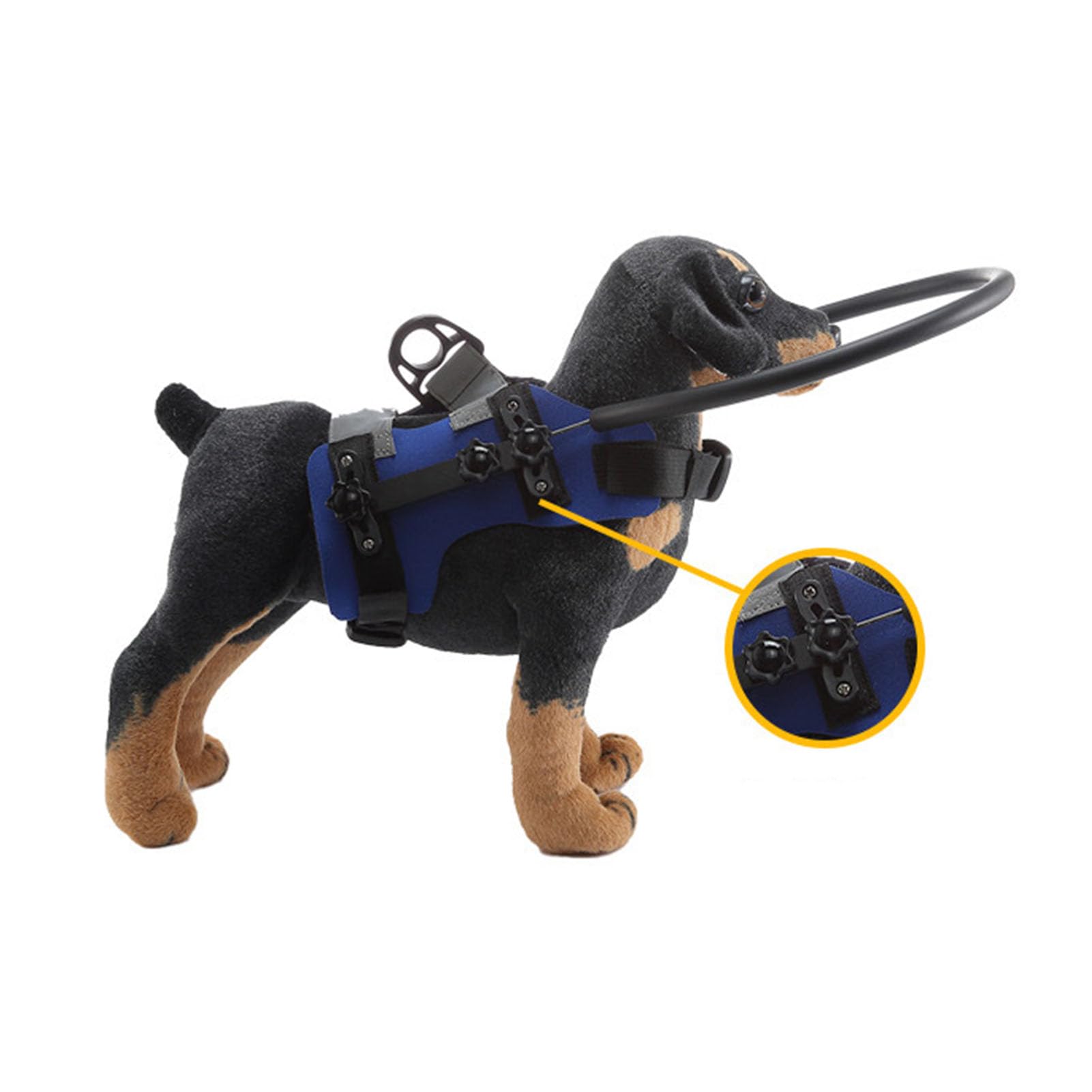 ring harness for blind dog, anti - collision halo bumper guard with adjustable aluminum ring and cushioned wings, guiding device for visually impaired pets (m)