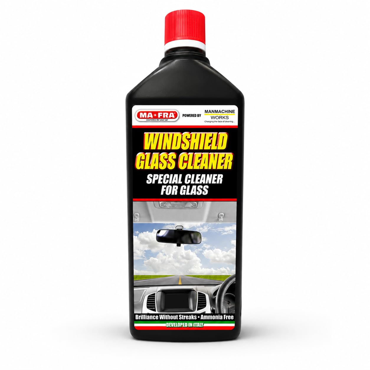 Windshield Glass Cleaner 1L | Ammonia Free Car Glass Cleaner Liquid for Windshield, Windows, Mirrors & Auto Glass | Streak-Free Shine, Removes Dust, Dirt, Grime & Road Film