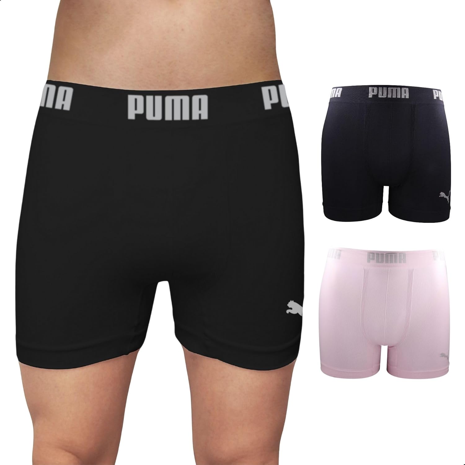 Kit 2 Cuecas Boxer Puma Sem Costura Poliamida Sport Dry Fit