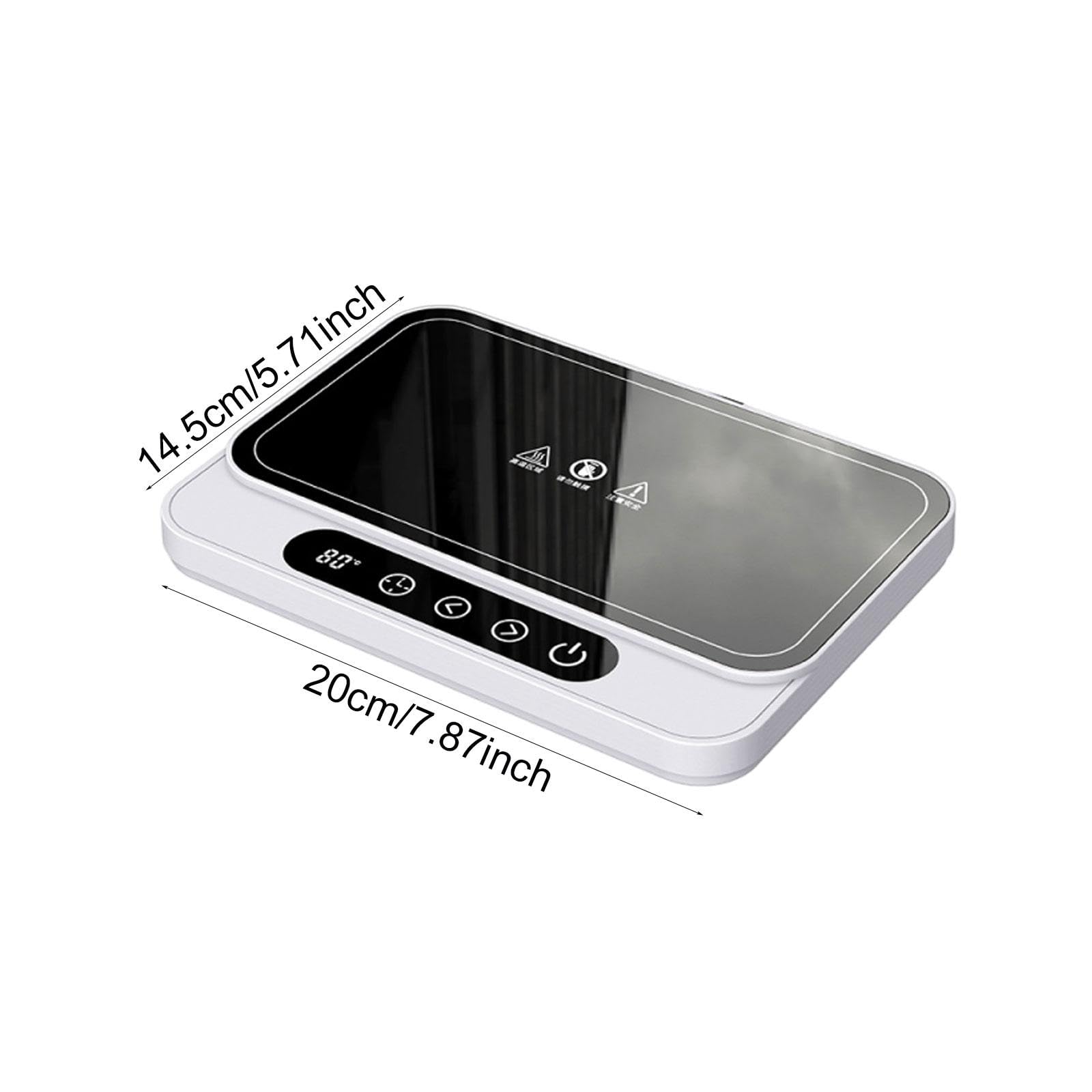 Scalda tazze robusto per scrivania 8H Spegnimento automatico Ampia piastra riscaldante Contenitore per alimenti Base riscaldante Accessorio 50W per tè, Bianco