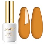 Imtiti Gel Nail Polish, 1 Pcs 0.5 Fl Oz Orange Yellow Gel Polish Soak Off LED U V Nail Gel Polish Neutral Gel Nail Polish DIY Nail Art Starter Manicure Salon Gel Nail Kit for Women Girls