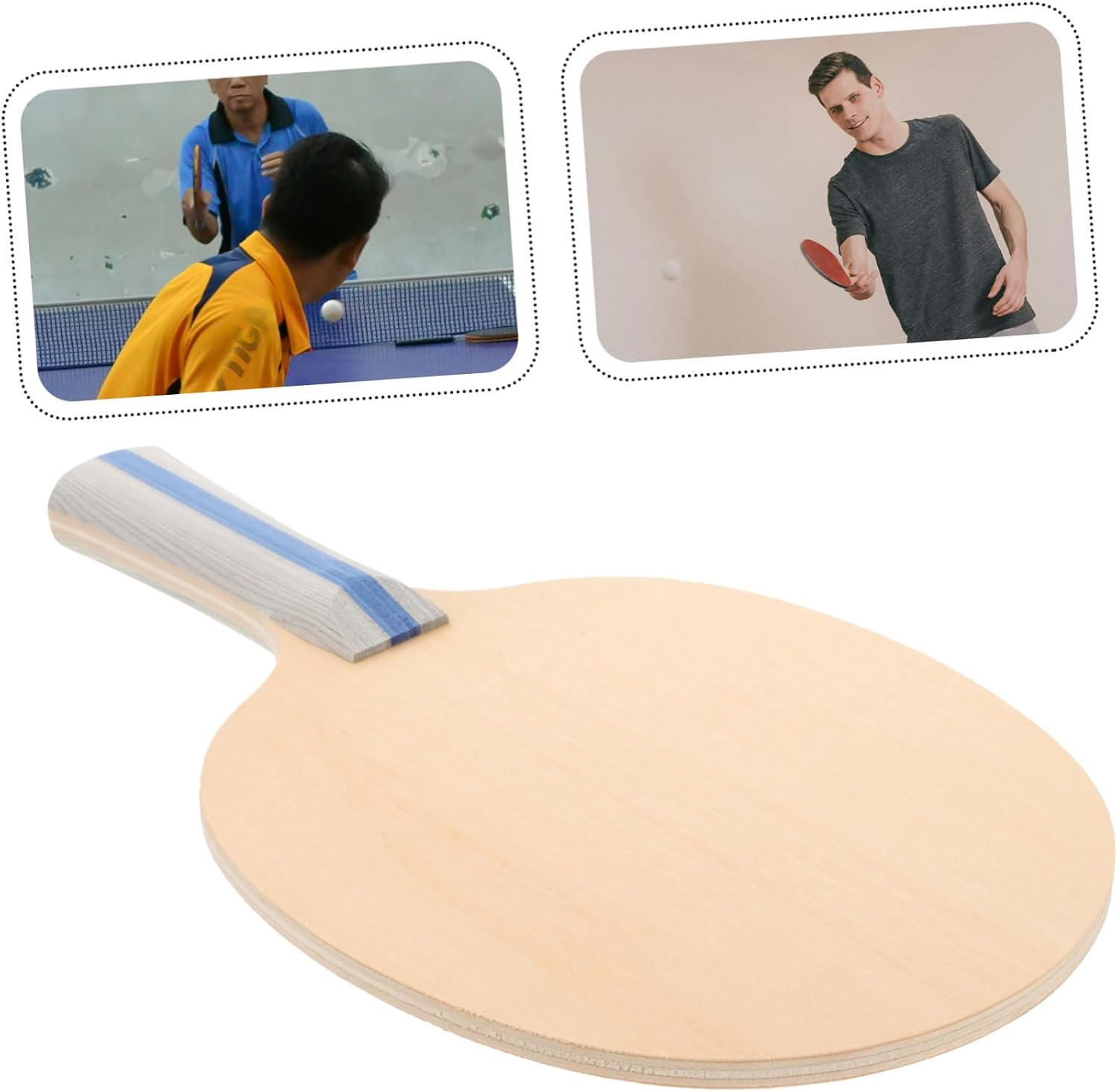 Abaodam Table Tennis Racket with Non-Skid Handle Durable Wooden Blade for Adults for Training and Skill Development for Indoor and