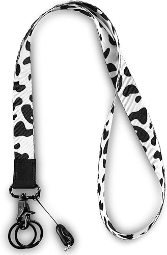 Yiflin Cordón de cuello fresco, bonito llavero para mujeres y hombres, correa larga cómoda con 2 anillos