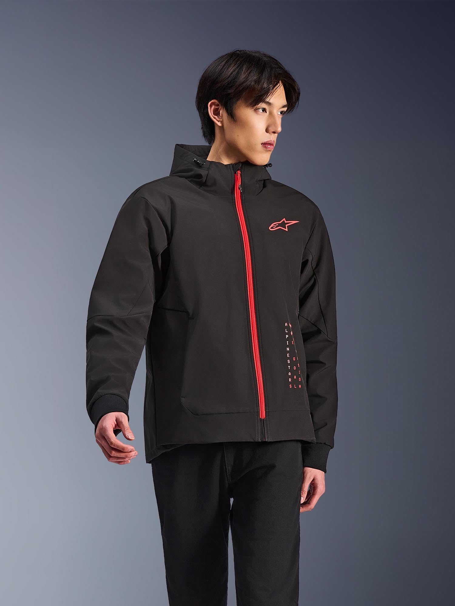 Alpinestars Radium Tech Sweat à capuche zippé moto, noir/rouge, 3XL