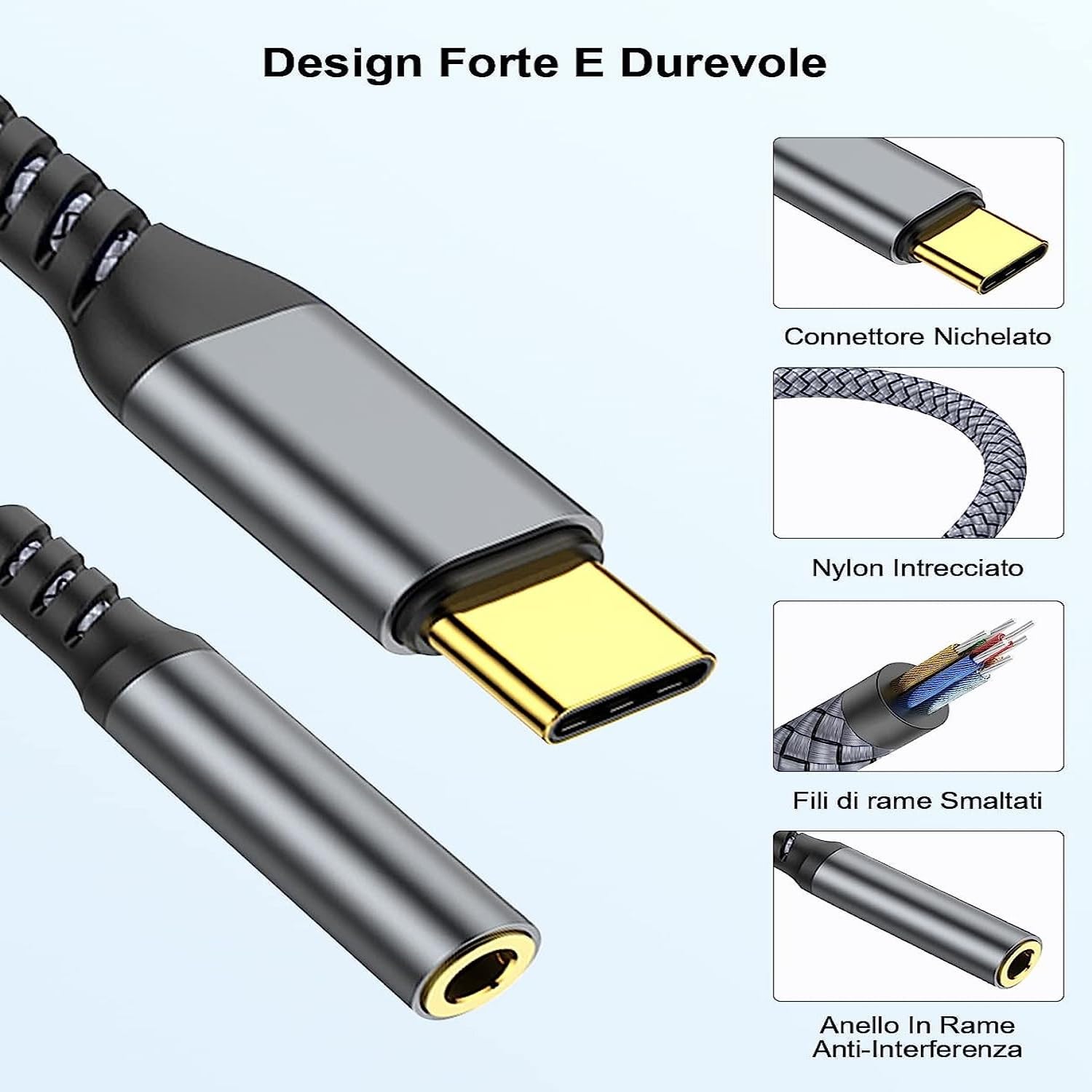 Adaptateur USB-C vers Jack avec DAC Compatible Samsung Xiaomi iPad