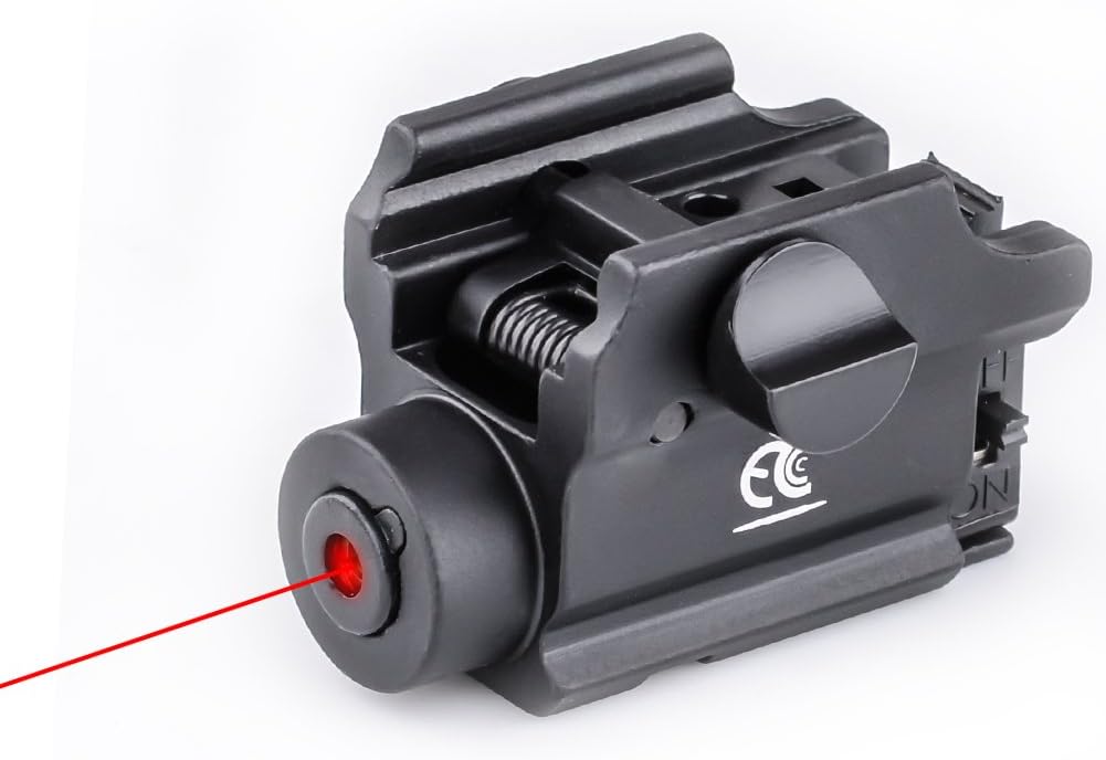 MCCC Red Laser Sight for Pistol,Rifles,Shotguns Picatinny Rail Mount Dot Adjustable with Remote Pressure Switch Gun Accessories
