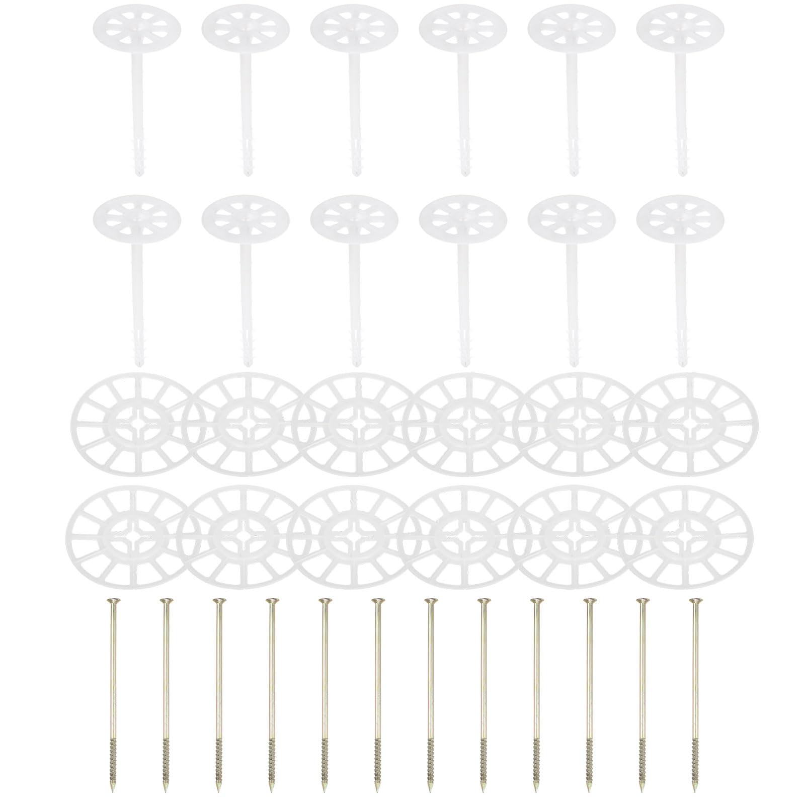 PATIKIL 142mm Perforated Insulation Pins, 50 Pcs Insulating Nails Wall Plug Plastic Expansion Bolt for Fixing Foam Boards to Masonry Wall or Ceiling