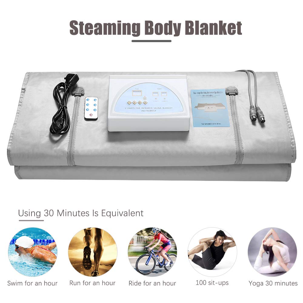 Couverture Sauna Infrarouge 650 W Oxford avec Fermetures éclair et Télécommande