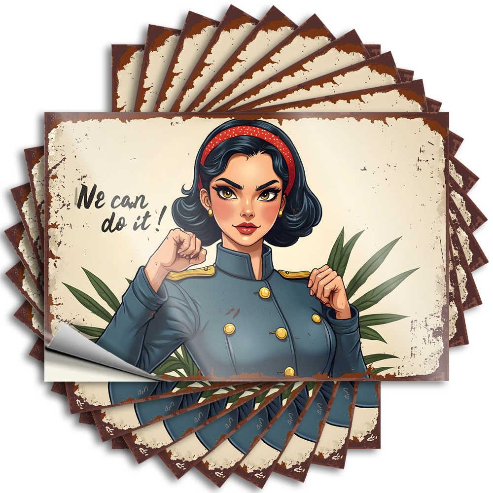 Empowering Women: A Vintage-Inspired Poster Celebrating Female St Bumper Guys | Custom Tumbler Removable Decal Pack(6X9CM)