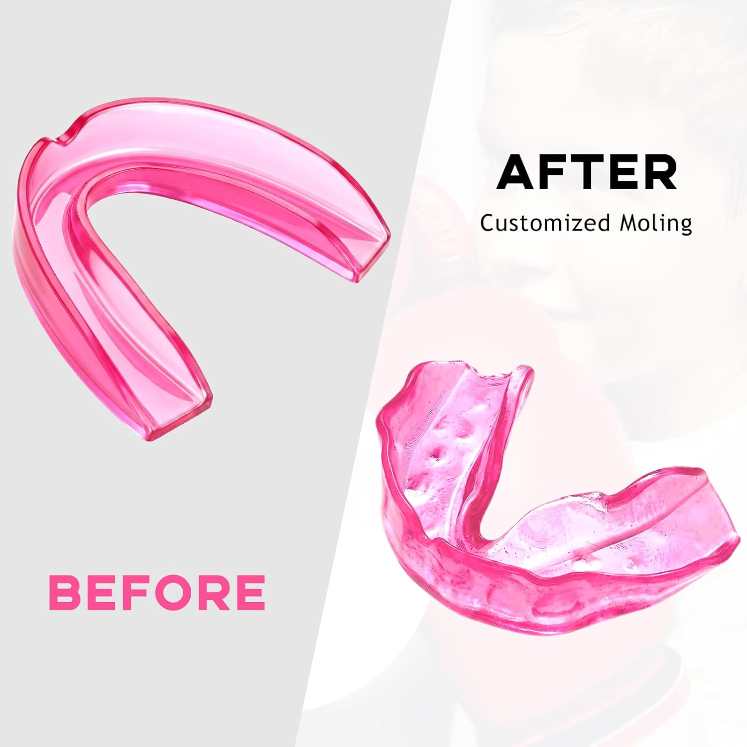 BBTO 20 Pieces Sports Mouth Guard Boxing Mouth Protection Athletic Mouthpiece for Football Basketball Hockey Karate Rugby Match (Adult (11 Yrs & Above),Transparent Pink)