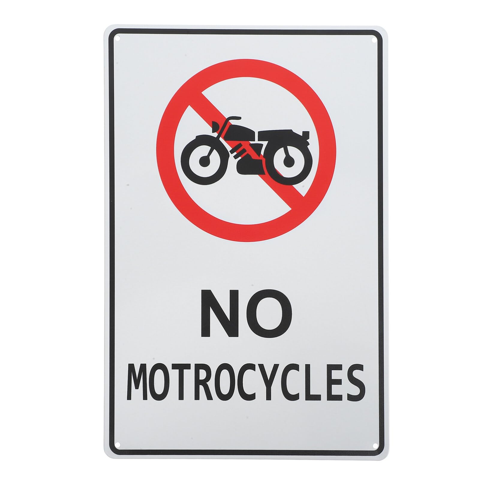 TOPPERFUN No Motorcycle Warning Sign Caution Sign Road Street Sign Caution Road Sign No Motorcycles Sign Street Safety Sign