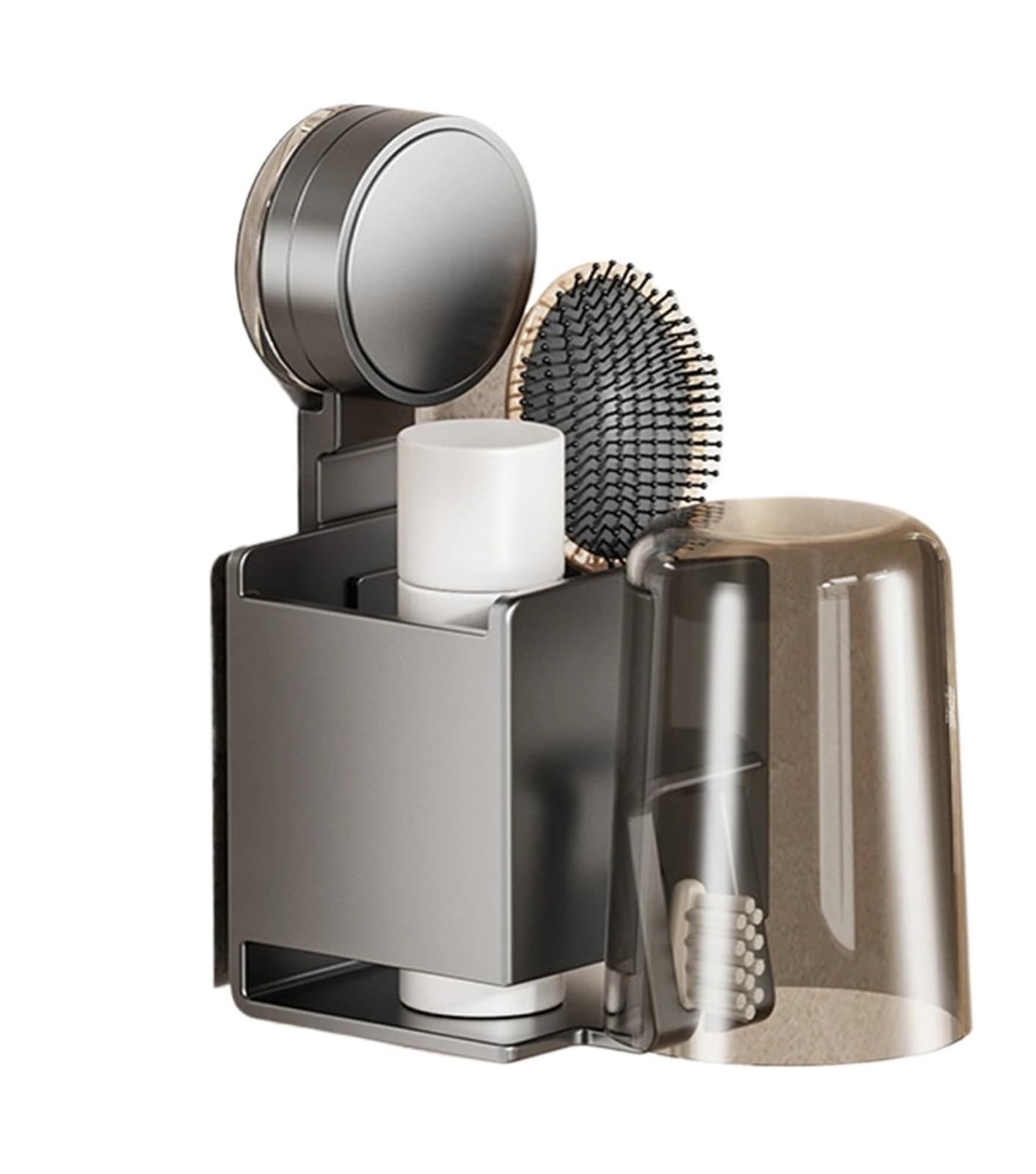 Uchwyt szczotki do zębów z kubkiem ssącym Easy-Mount Bathroom Organizer