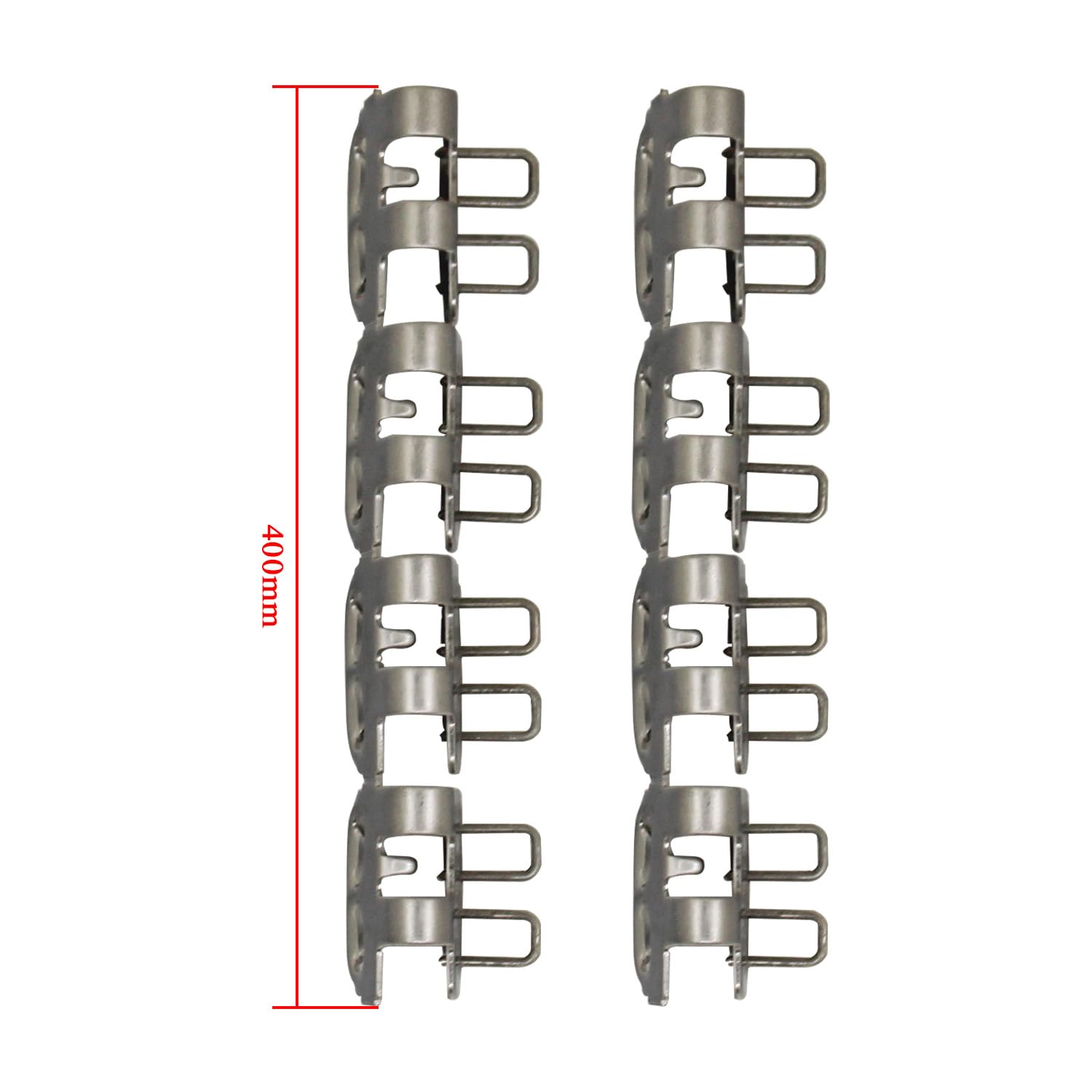 2pcs Giunzioni meccaniche per nastri trasportatori per nastro trasportatore di gomma giunzione metallica riparazione domino giunzione a scatto giunzione di testa (400mm)