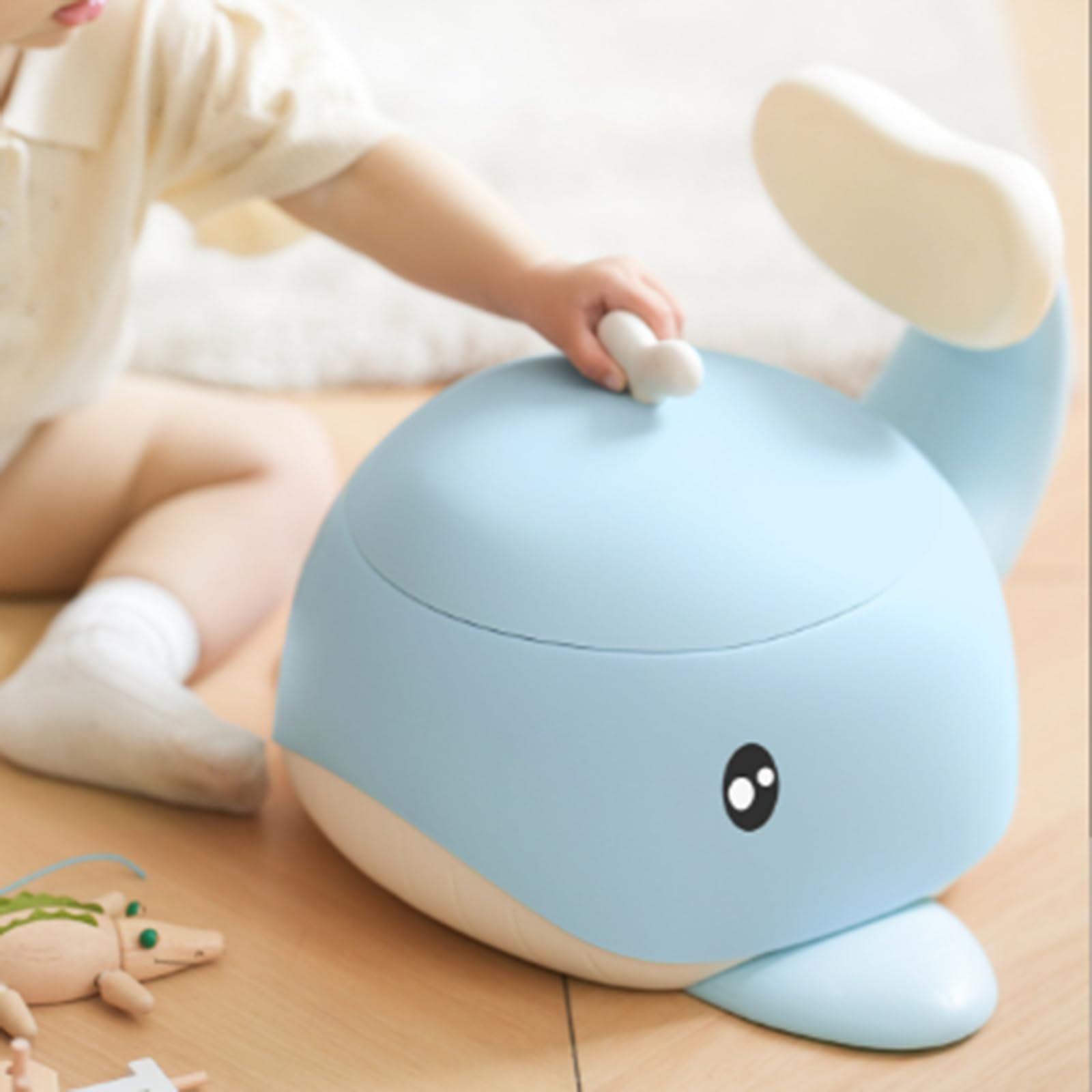 Vasino portatile per bambini, con ciotola rimovibile, leggero, a forma di balena, per uso domestico, da viaggio