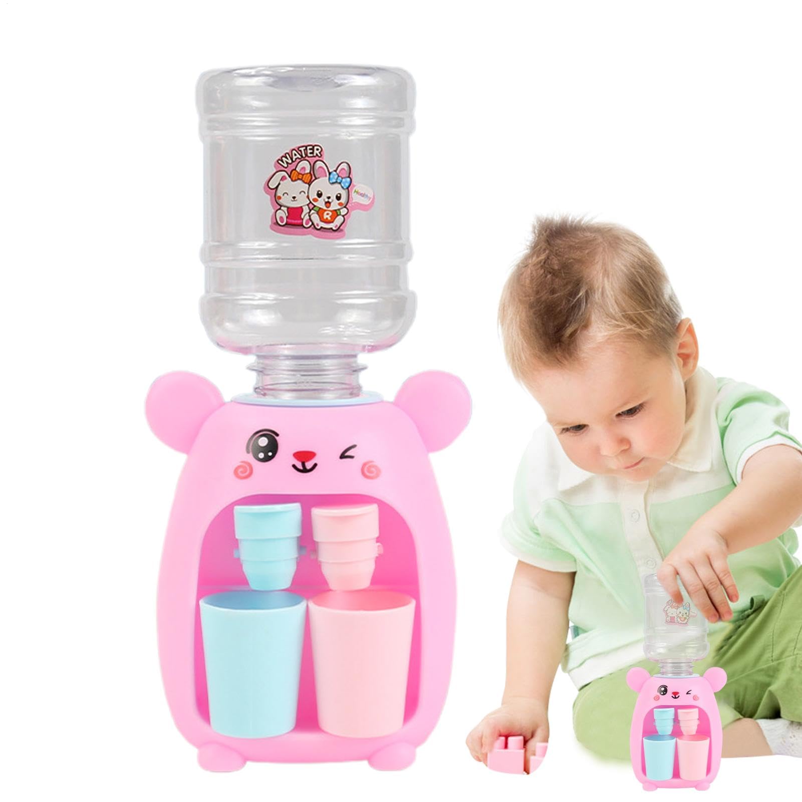 distributore d'acqua, distributore d'acqua giocattolo - Giocattolo per macchina per succhi di coniglio con 2 tazze | Giocattolo per acqua potabile con doppia uscita 'acqua per succhi e bevande