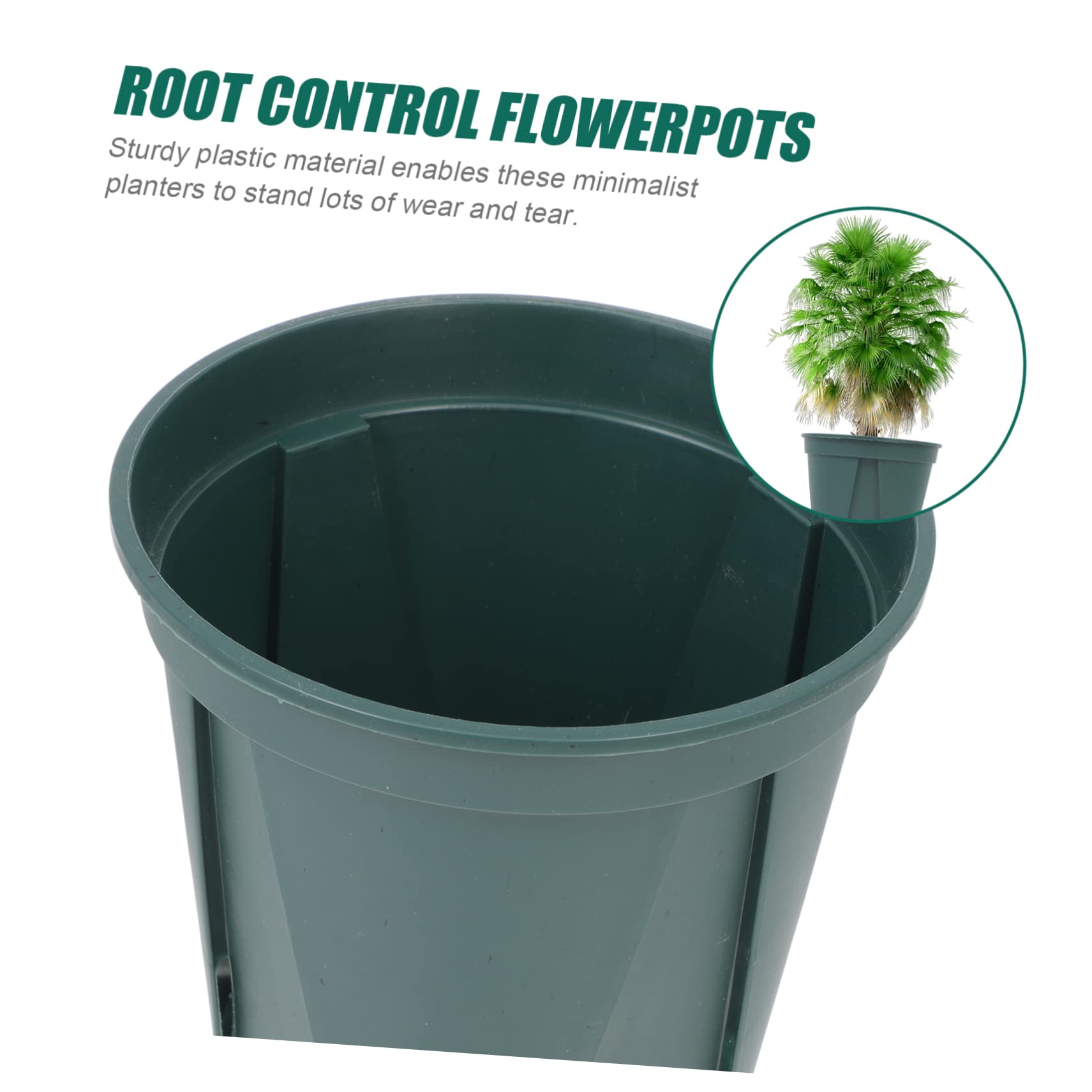 BESTonZON 5pezzi Vaso per Piante in Plastica Rotondo Controllo delle Radici per Balcone Uso Domestico Giardino Cortile Parco Regalo per Appassionati di Giardinaggio