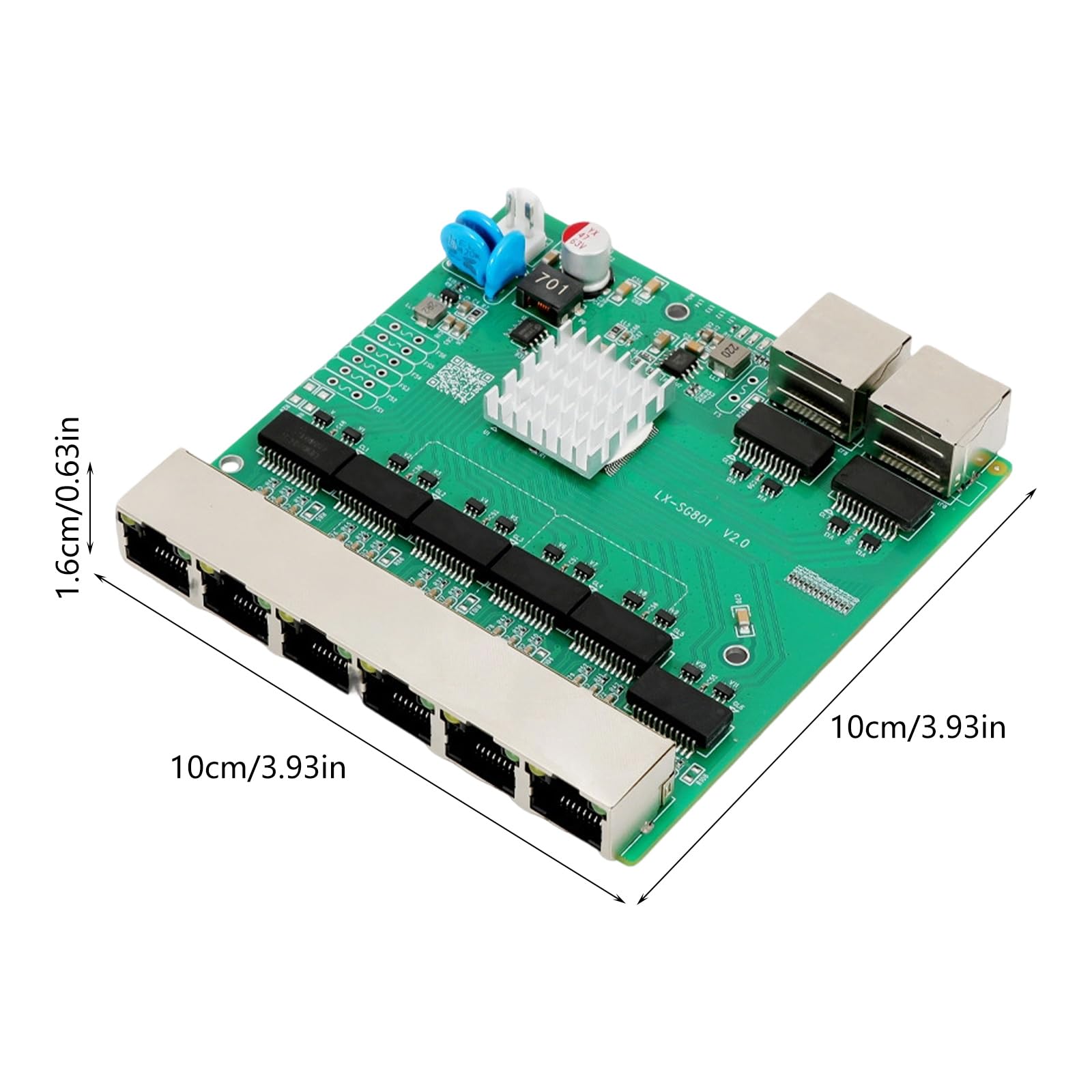 Interruptores Gigabit Ethernet RJ45 de 8 puertos con 48 V, estándar