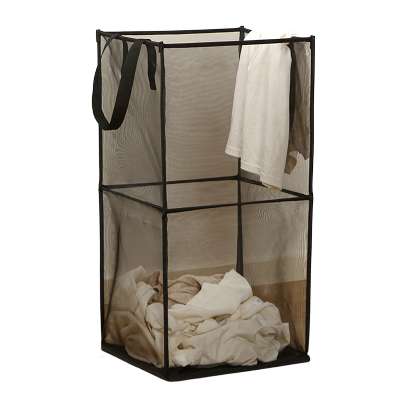 Multifunctional Foldable Storage Basket for Dirty Clothes Square Bathroom Friendly Meshes Materials Laundry Hamper Square Laundry Basket