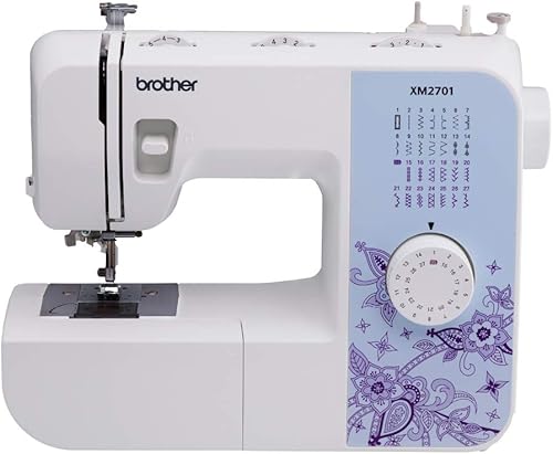 Miniatura 2 de Brother Máquina de coser, XM2701, máquina ligera con 27 puntadas, 6 pies de costura incluidos y carcasa rígida para máquina de coser 5300A, color
