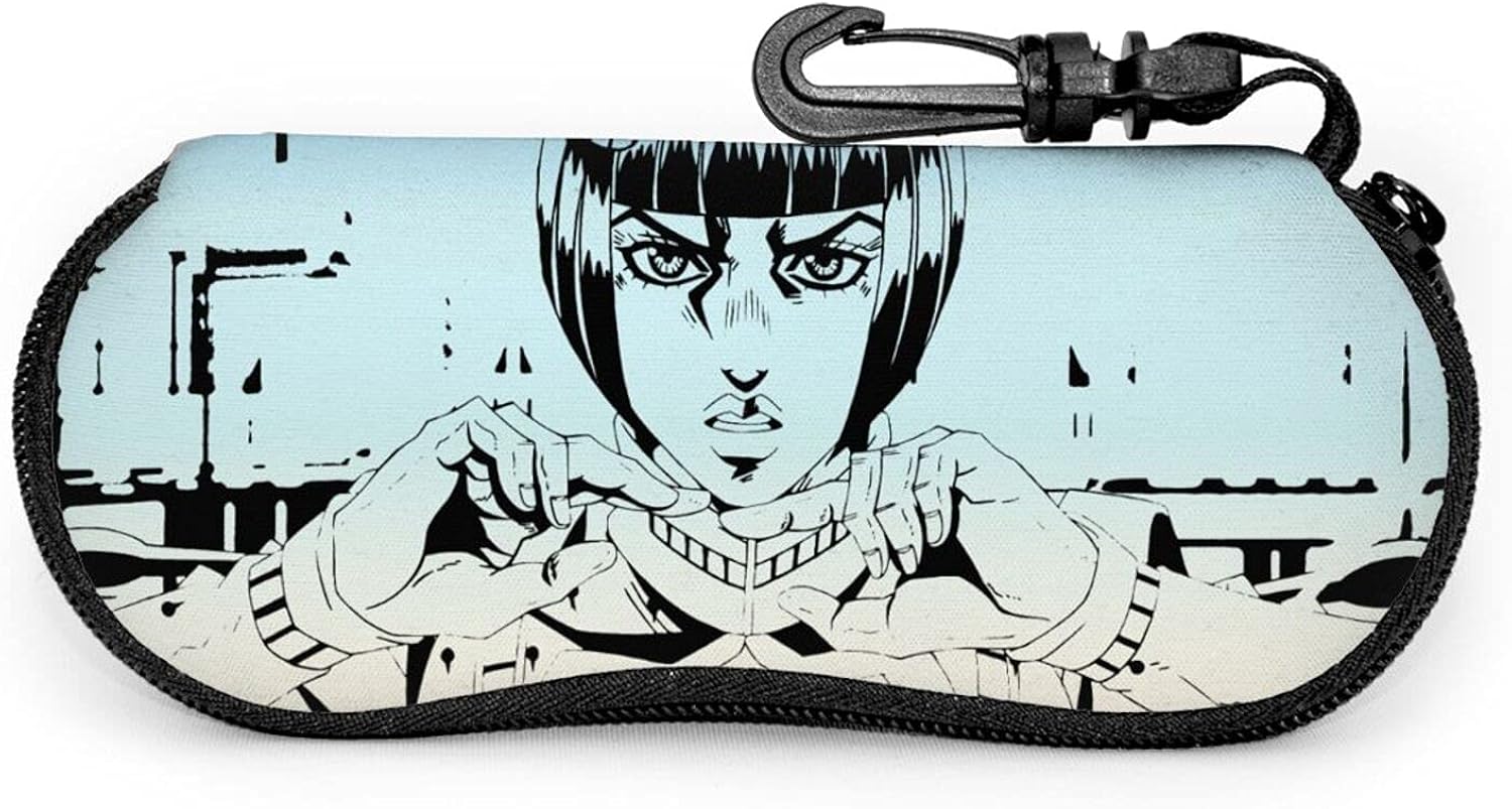 ジョジョ の奇妙な冒険 メガネケース 眼鏡ポーチ ついに再販開始 サングラス 小物入れ コンパクト 筆箱 ジッパー付き ファスナー式 フック付き 多機能収納ケース