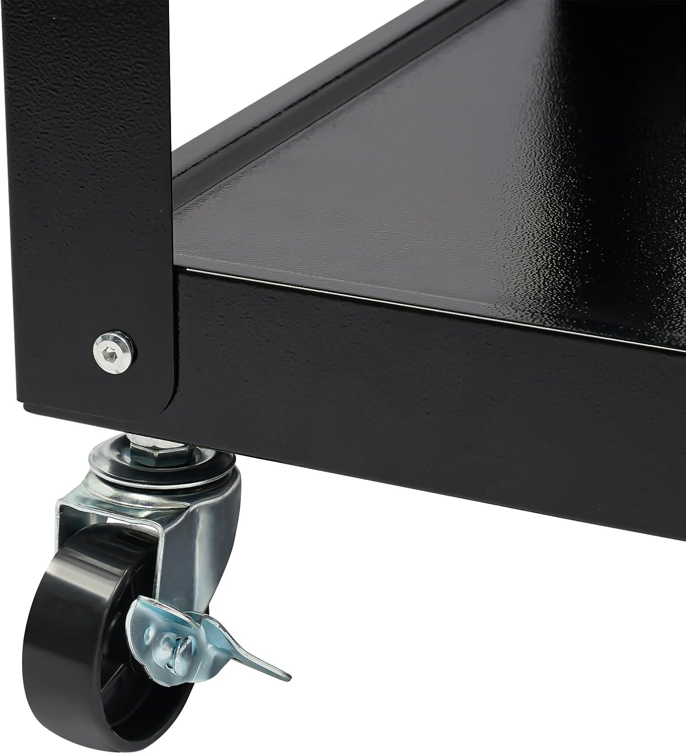 AV Presentation Cart Stand for Video Projector,TV,Laptop Computers,Printers - Height Adjustable Metal AV Cart with Wheels - Heavy Duty Rolling Work Station - Cord,Support 300 lbs,Black