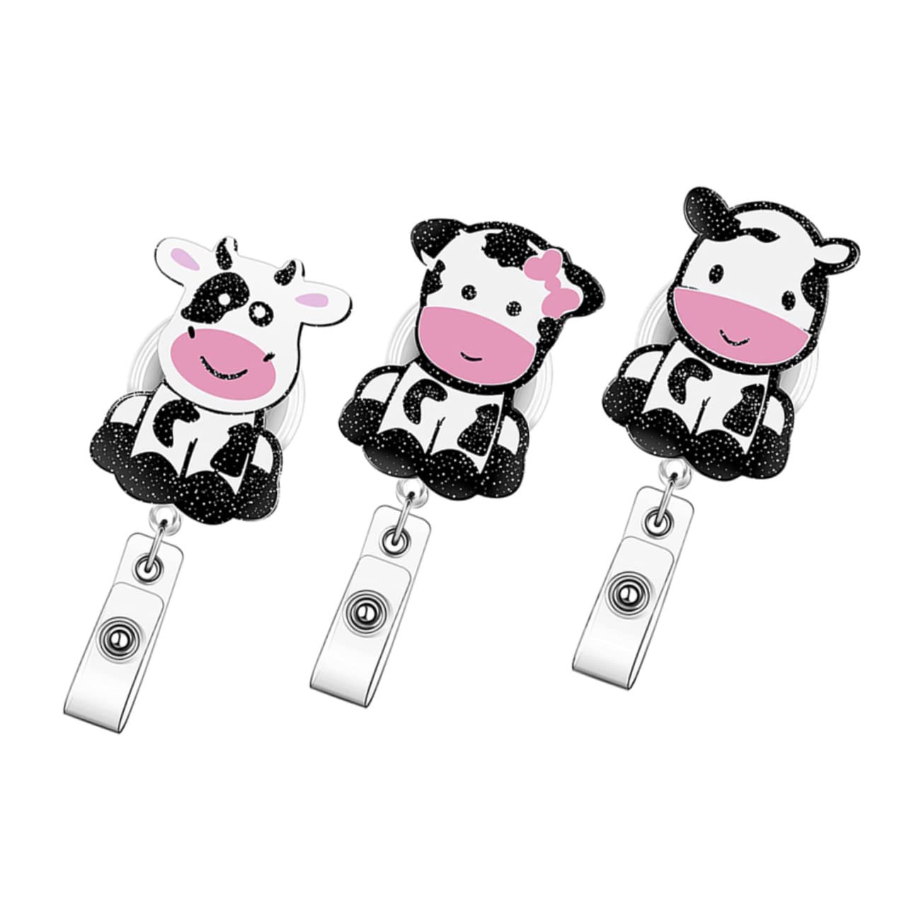 EXCEART 5 Set Porta Badge Retrattile Set Cordino Petto Clip Per Badge Pediatrici Per Tessere Identificative 3 Pezzi * 5