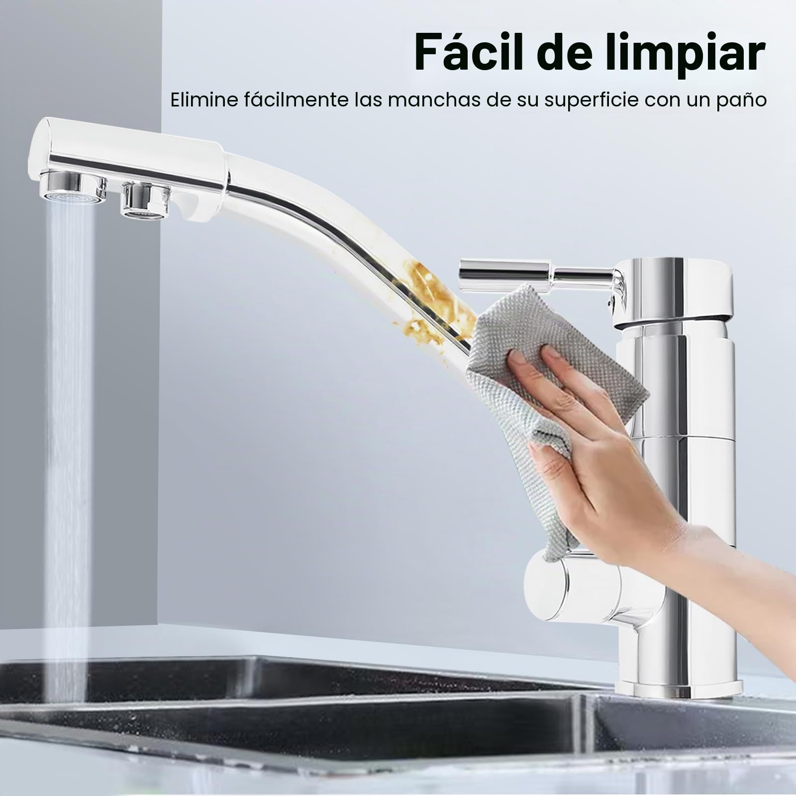 Grifo de cocina 3 en 1 con filtro de agua, grifo de tres vías giratorio, con filtro de agua de ósmosis, para grifo de agua potable de ósmosis