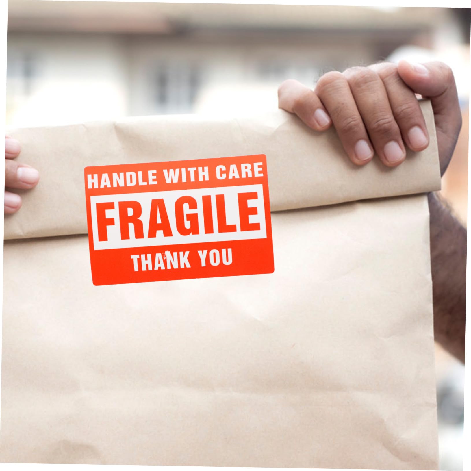4 Rouleaux Étiquette Autocollante Fragile Adhésive pour Cartons Expédition avec Forte pour Protection Colis