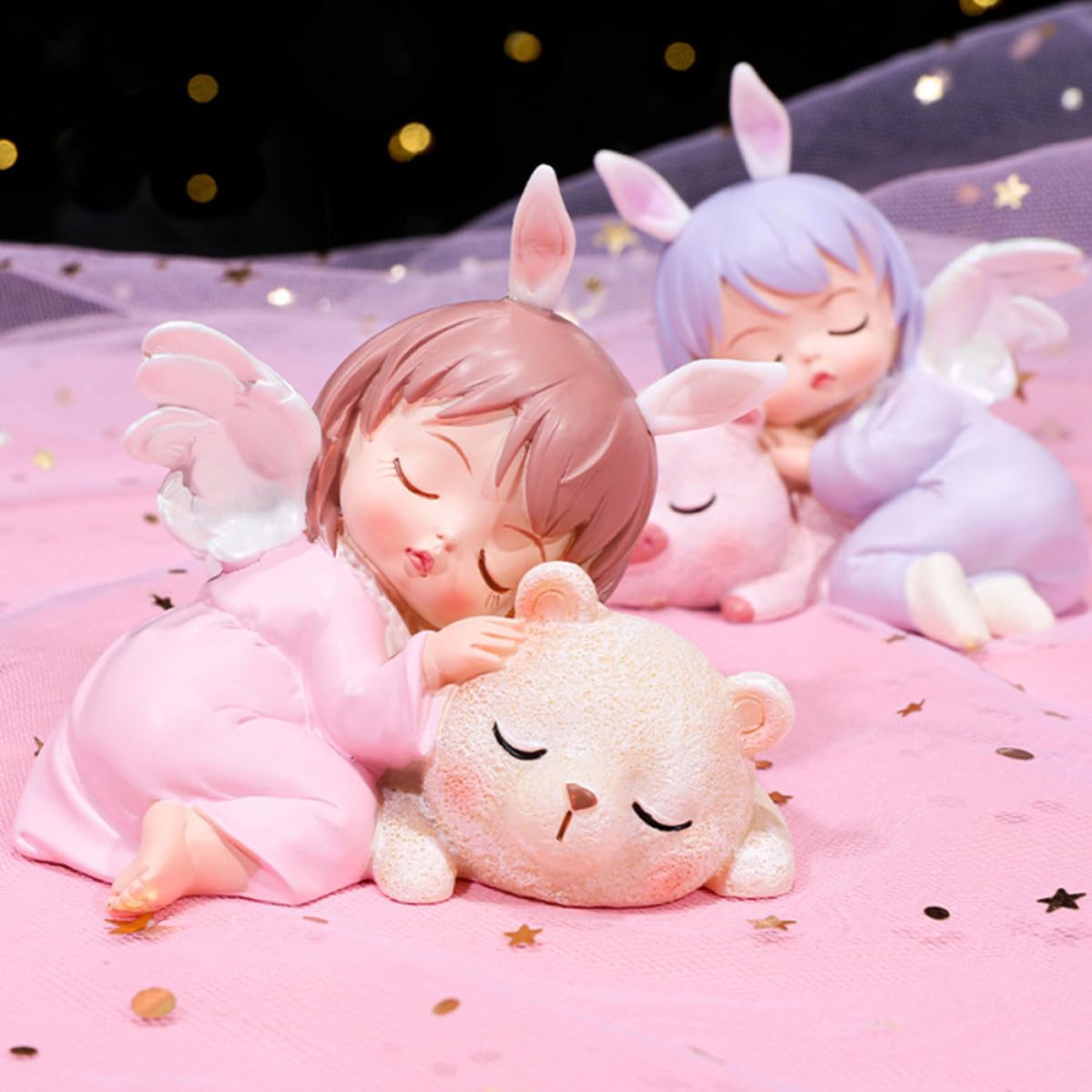 BESPORTBLE 6 Pezzi Decorazione Torta Angelo Bambina in Resina per Tavoli e | Stile Creativo e Adorabile, Figura Cartone per Cameretta, Accessorio Casa, un Pezzo