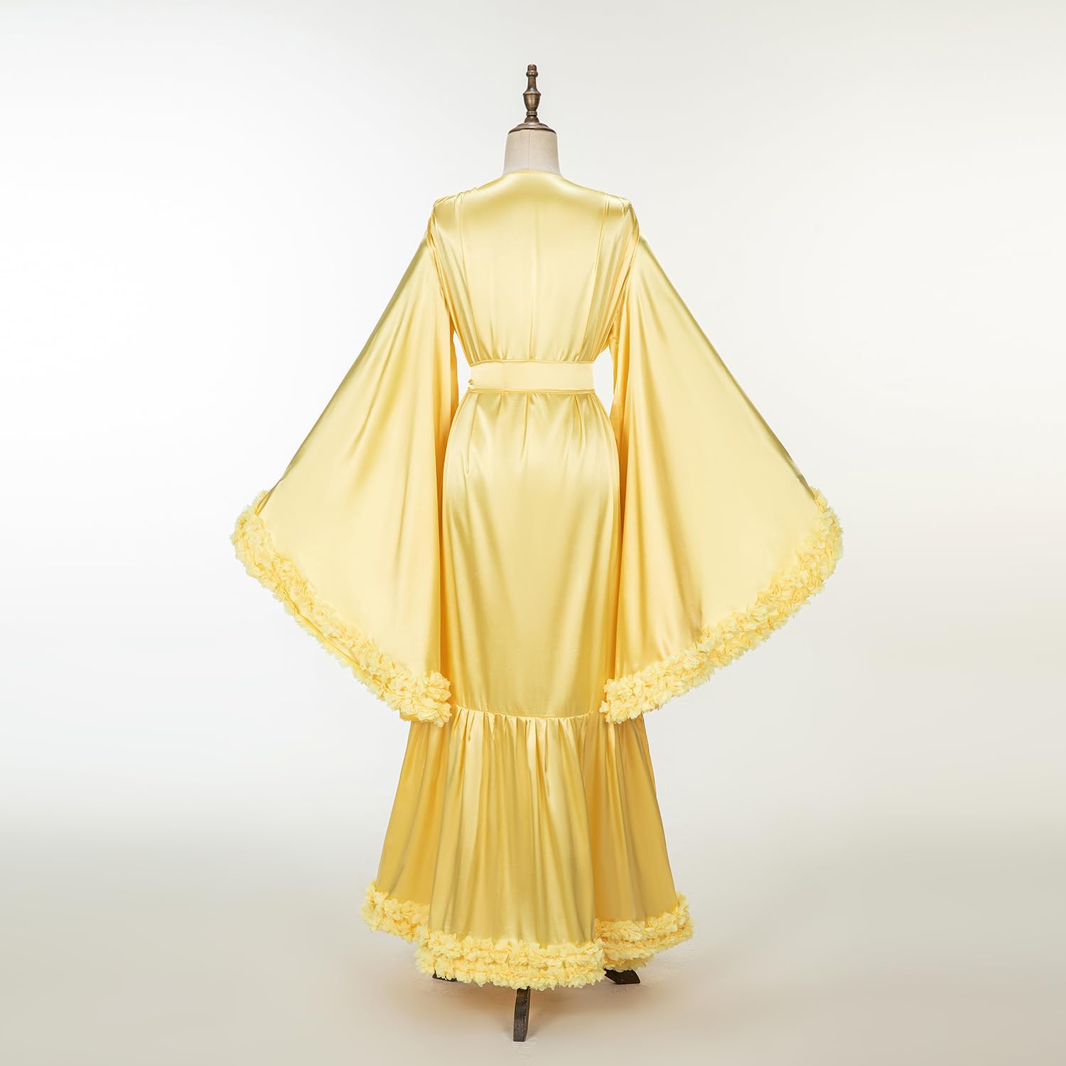 Women's Silk Bathrobe Long Lingerie bridal robes for bride Old Hollywood Maternity Photoshoot for women - Image 4