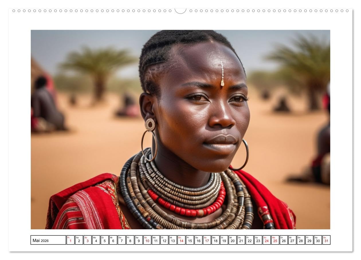 Farbenfrohe Frauenpower (hochwertiger Premium Wandkalender 2026 DIN A2 quer), Kunstdruck in Hochglanz: Traditionell geschmückte Damen aus aller Welt (CALVENDO Orte)