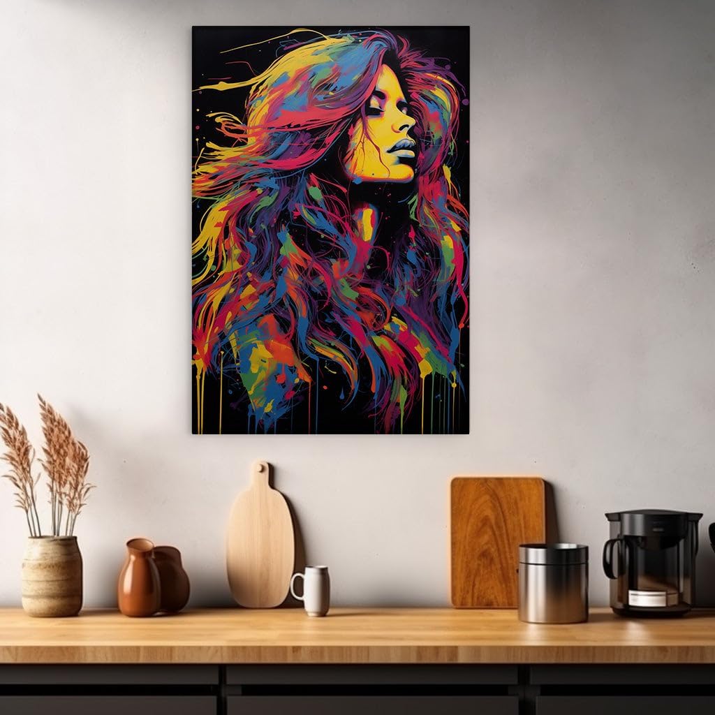 Canvas for Living room. Vibrant Dreamscape: An Abstract Fusion of Color and Energy, 27 x 18 inch Canvas Wall Art - Contemporary Masterpieces - Modern Home Decor
