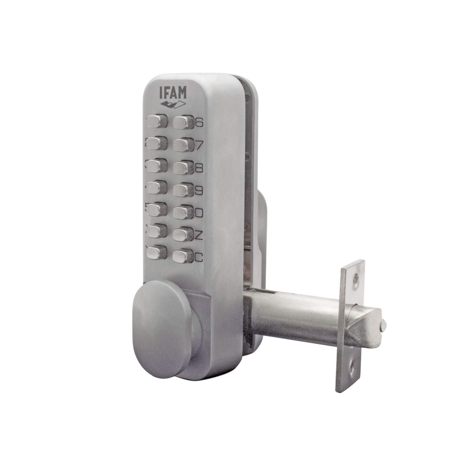 IFAM Cerradura de Sobreponer Modelo MCA100, Apertura Mecánica con Código Programable Sin Necesidad de Llave, Acabado Cromado, Ideal para Oficinas o Centros de Trabajo, Pequeños Almacenes o Armarios