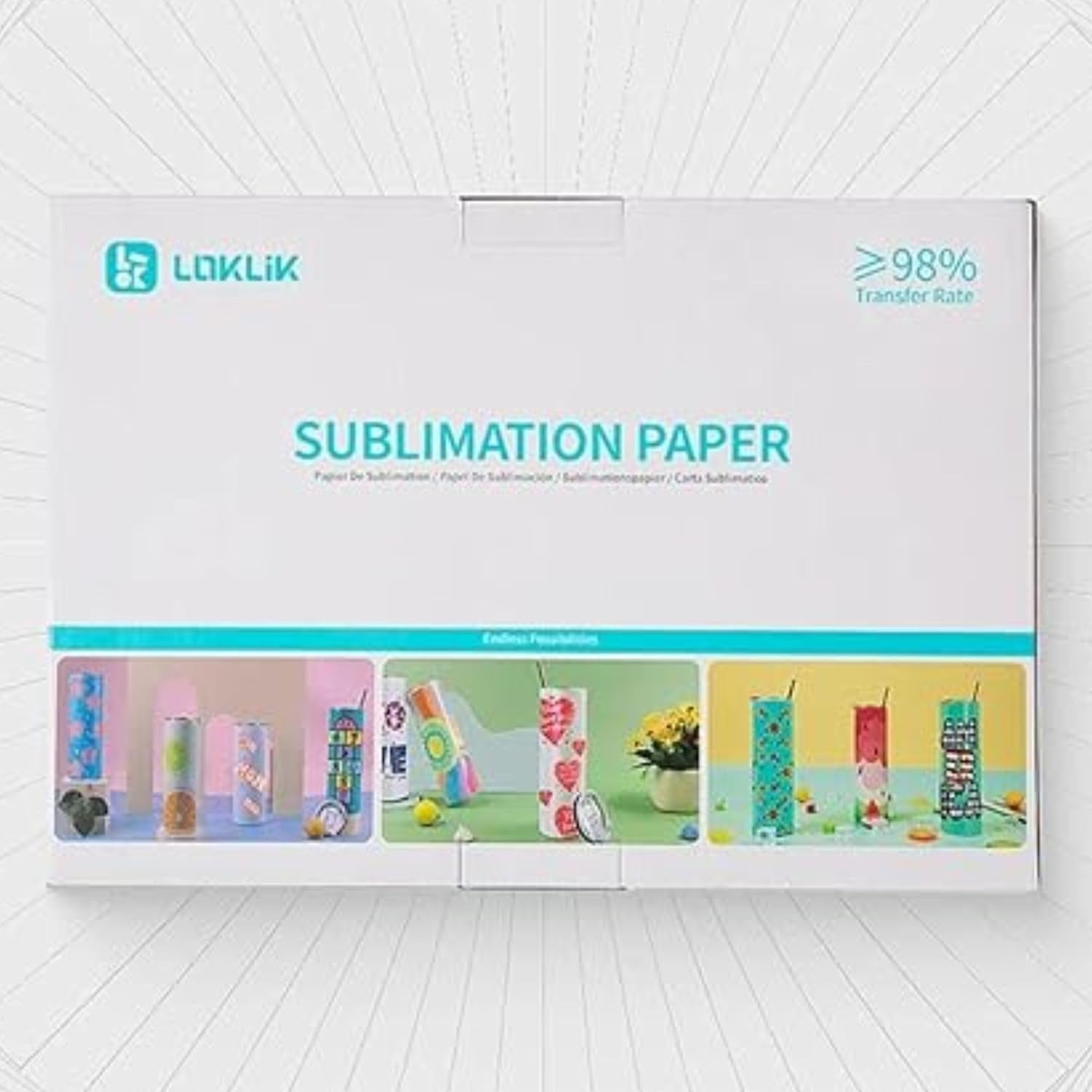 LOKLiK 140 Blatt Sublimationspapier – Hochwertige, farbintensive Drucke für T-Shirts, Tassen & mehr – Schnelle Tintenaufnahme, langlebig & waschbeständig – Kompatibel mit Sublimationsdruckern (A3)