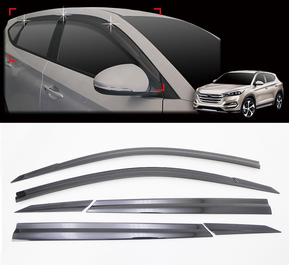 Smoked Door Visor Window Deflector [6-Pieces] For Hyundai Tucson 2016-2021 – AC Brand