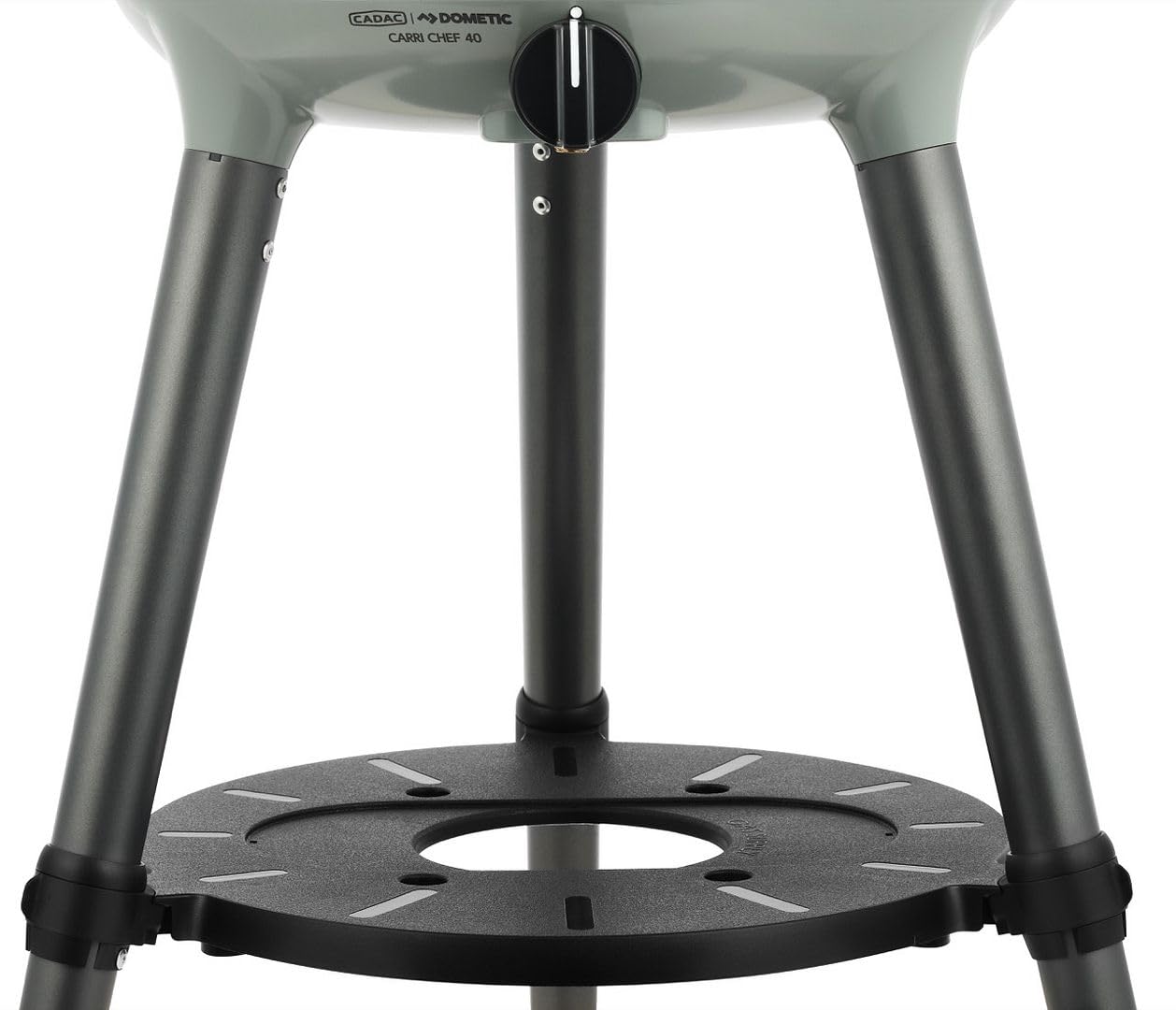 Barbacoa de gas portátil CADAC Carri Chef 40-30 mbar | Parrilla de 40 cm con patas ajustables, tapa cortavientos y termómetro, Ideal para camping y picnics, Uso en exteriores