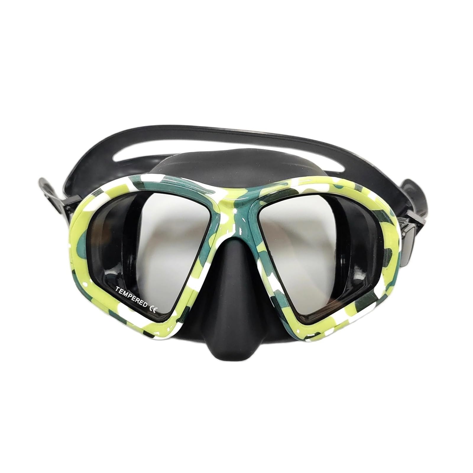 Masque Masques de plongée Masque de plongée sous-Marine Camouflage Anti-buée équipement de pêche au harpon Masque de Natation(Pink White)
