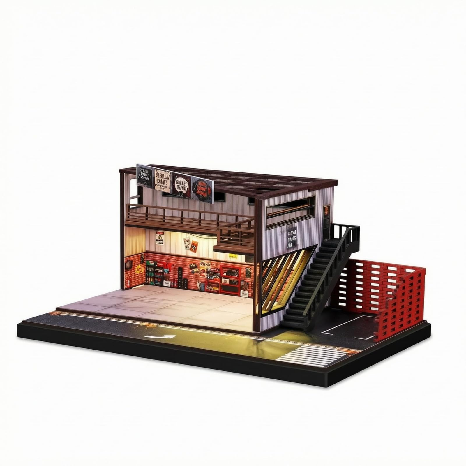 predolo Diorama Garage Autoportante Modello Magazzino a Due Livelli Diorama Garage Realistico