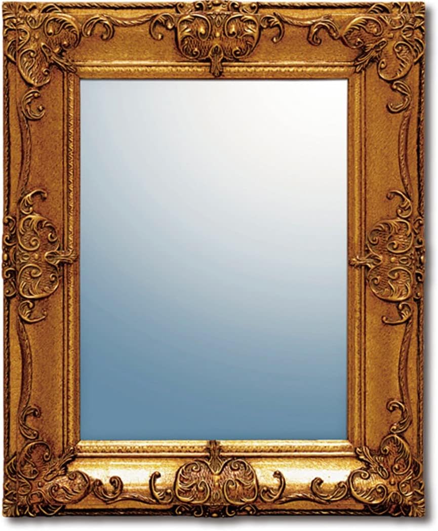 風景専門店(R)のあゆわら Upower GM-05004 Mirror, Antique Gold, 17.7 x 21.7 x 15.7 inches (45 x 55 x 4 cm), Mirror: W11.8 x H15.7 inches (30 x
