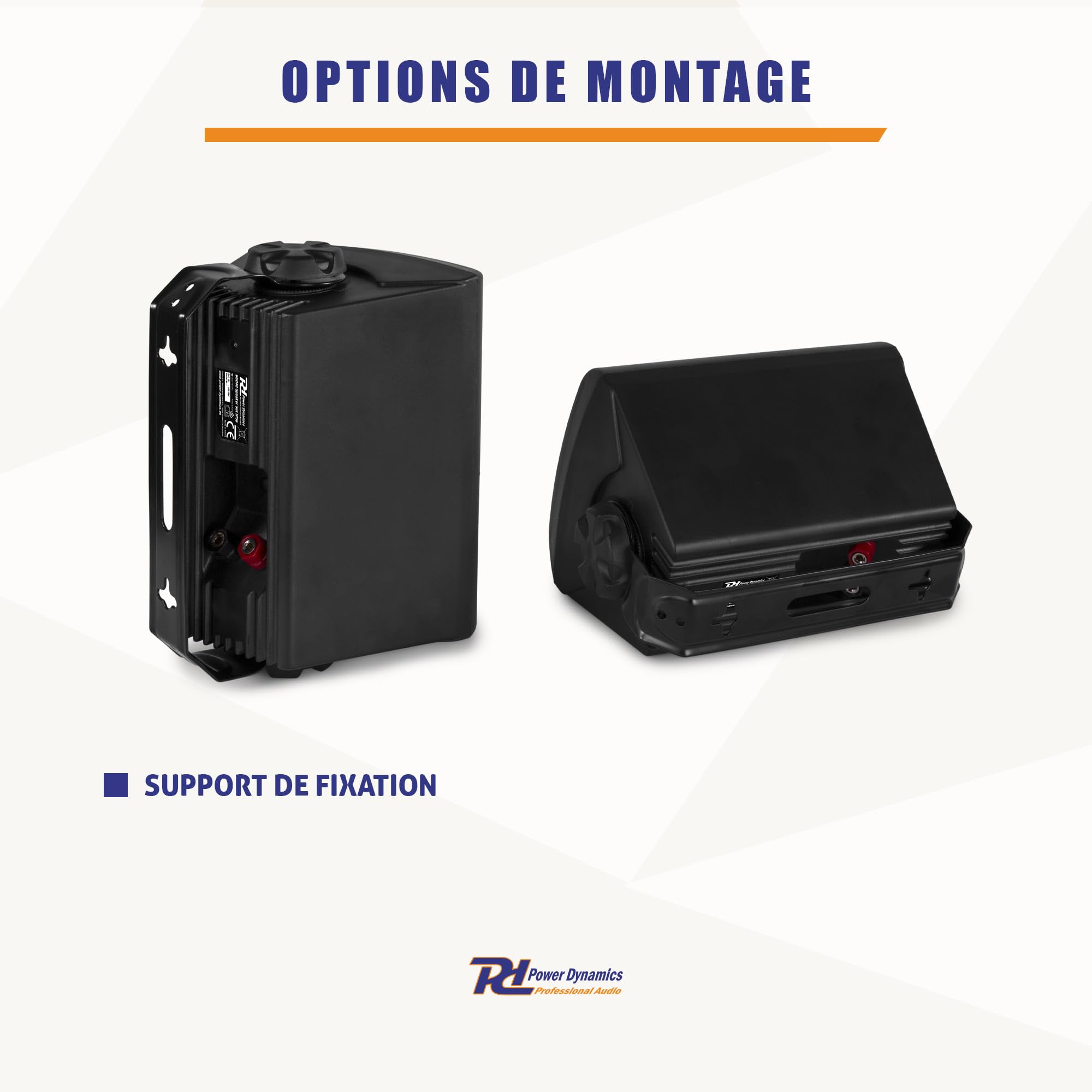Power Dynamics BC40V - 2 Haut-Parleurs Noirs - 100 Watts, 30W RMS, Étanches, Intérieur Extérieur, Kit de Montage Fourni, 100 Volts, 8 Ohms, Public Address, Musique d'Ambiance, Sonorisation