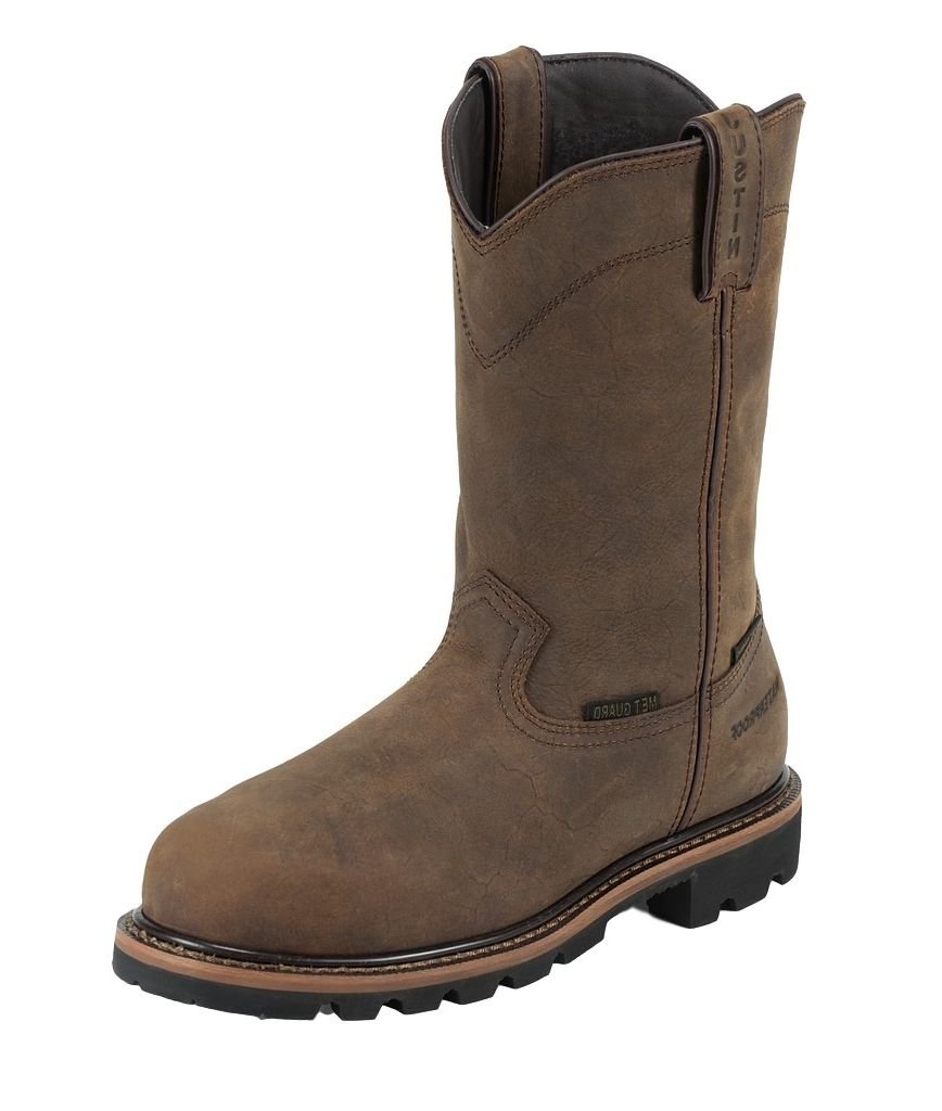 Justin Men's Pulley Waterproof Met Guard Pull On Work Boot Composite Toe Brown 6.5 EE US