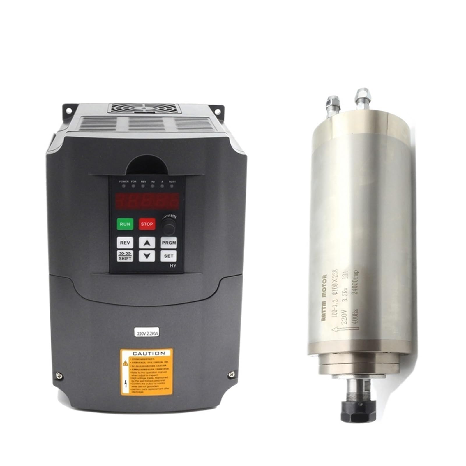 Muytqaerg With Hy Vfd 【Waterproof】 3Kw Er20 13A Cnc Water Cooled Spindle Motor For Woodworking Router Engraving Milling Machine 220V 380V(,220V)