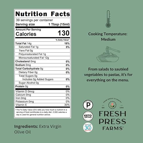 Miniatura 9 de Fresh Press Farms - Aceite de oliva extra virgen extra virgen de oro puro prensado en frío, 16.4 onzas líquidas (paquete de 2), cultivado en