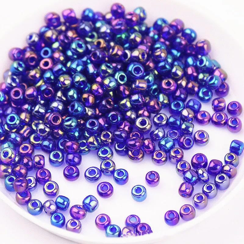 Szklane koraliki z nasionami małe koraliki 1,5-4 mm szklane koraliki ryżowe magiczny kolor przezroczyste imitacja kolorów rozproszone koraliki DIY koraliki akcesoria z frędzlami