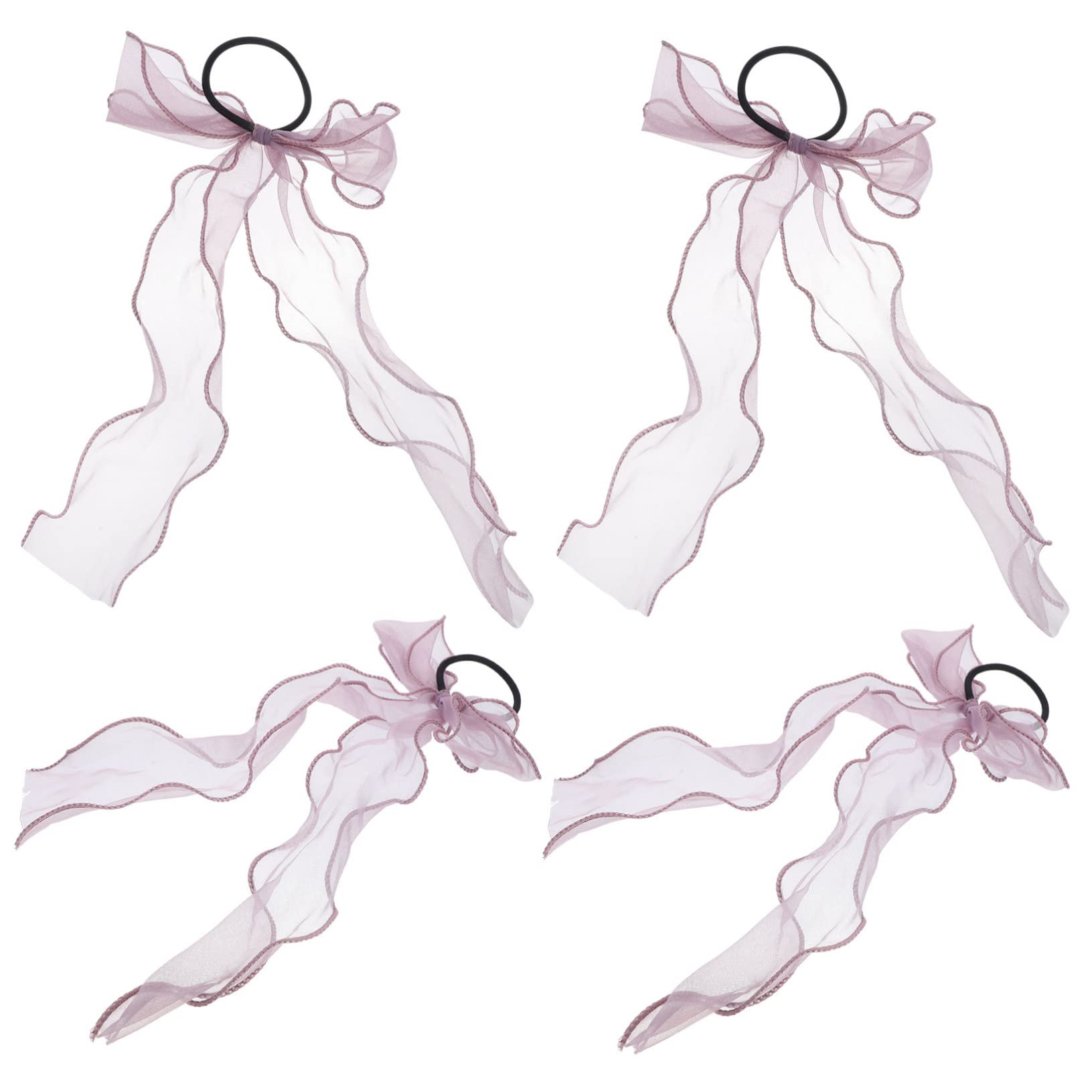 minkissy 20 Piezas Corbata De Moño Lazos Para El Cabello Cintas Para El Pelo De Lazo Para Niña Coletas Elásticas Para Niña Cuerda De Pelo De Organdí Chica Púrpura Elástico